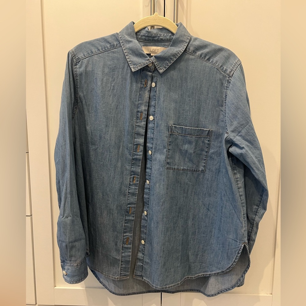 LOFT Light Blue Denim Shirt